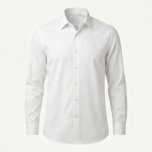 Murano Wardrobe Essentials Men's XL Long Sleeve Dress Shirt Solid White Slim Fit